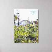 Sydney Harbour Bridge met inheemse planten Canvas Afdruk (Voorkant)