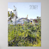 Sydney Harbour Bridge met inheemse planten Poster (Voorkant)