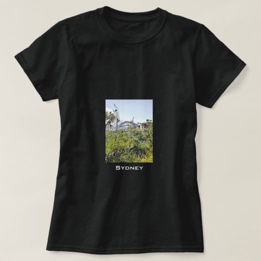 Sydney Harbour Bridge met inheemse planten T-shirt (Design voorkant)