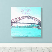 Sydney Harbour Bridge moderne reisprint Canvas Afdruk (Insitu (Houten vloer))