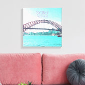 Sydney Harbour Bridge moderne reisprint Canvas Afdruk (Insitu (Woonkamer))