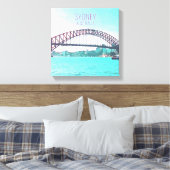 Sydney Harbour Bridge moderne reisprint Canvas Afdruk (Insitu (Slaapkamer))