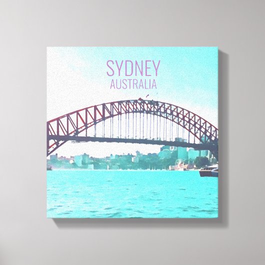 Sydney Harbour Bridge moderne reisprint Canvas Afdruk (Voorkant)