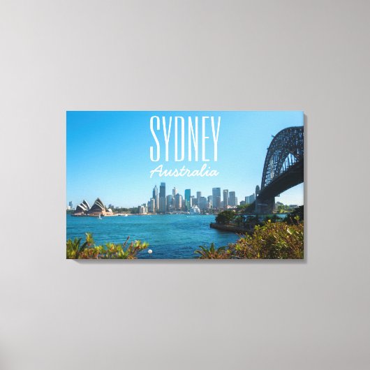 Sydney Harbour Bridge & Opera House Skyline Canvas Afdruk (Voorkant)