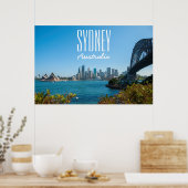 Sydney Harbour Bridge & Opera House Skyline Poster (Keuken)
