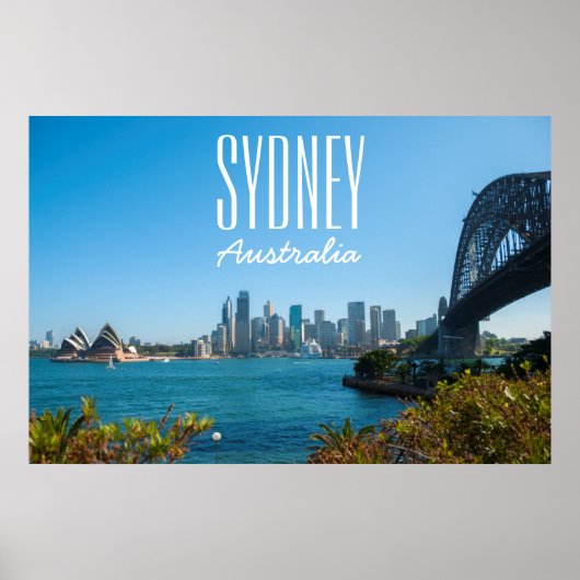 Sydney Harbour Bridge & Opera House Skyline Poster (Voorkant)