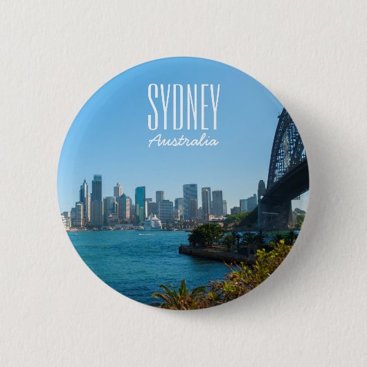 Sydney Harbour Bridge & Opera House Skyline Ronde Button 5,7 Cm (Voorkant)
