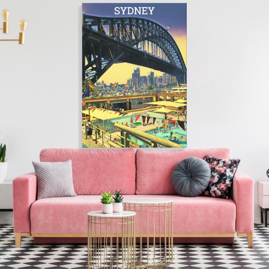 Sydney Harbour Bridge Reisprint Canvas Afdruk (Insitu (Woonkamer))