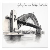 Sydney Harbour Bridge schets Foto Afdruk (Voorkant)