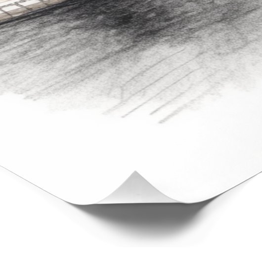 Sydney Harbour Bridge schets Foto Afdruk (Hoek)