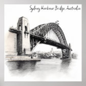 Sydney Harbour Bridge schets Poster (Voorkant)