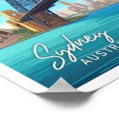 Sydney Harbour Bridge Travel  illustratie Poster (Hoek)