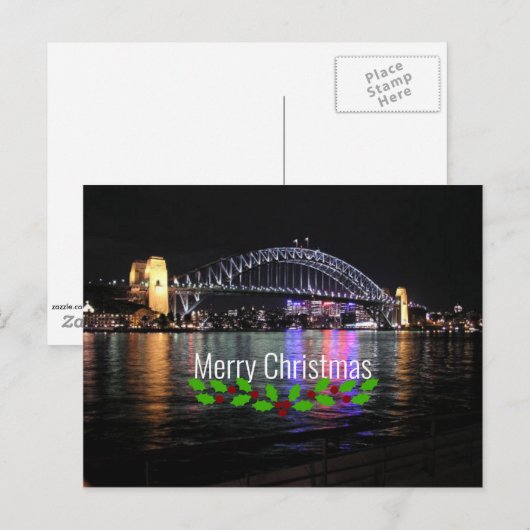 Sydney Harbour Bridge - Vrolijk kerstfeest! Briefkaart (Voorkant / Achterkant)