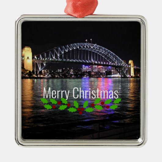 Sydney Harbour Bridge - Vrolijk kerstfeest! Metalen Ornament (Voorkant)