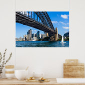 Sydney Harbour-brug over de haven naar de stad Poster (Keuken)
