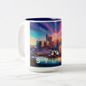 Sydney Harbour City Tweekleurige Koffiemok (Voorkant links)