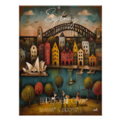 Sydney: Harbour City - Whimsical Art Perfect Poster (Voorkant)