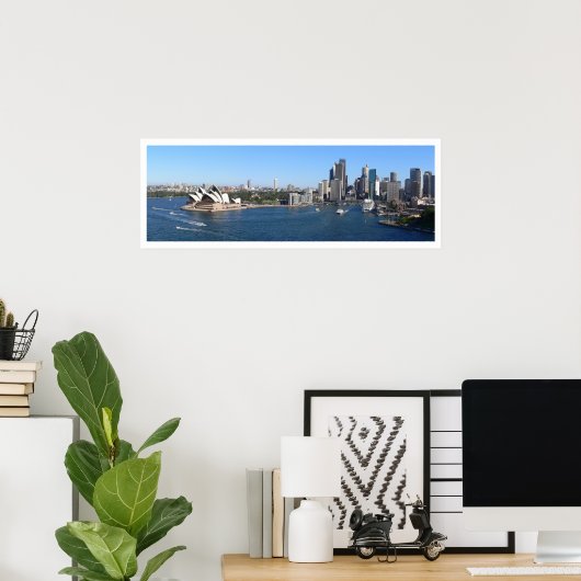 Sydney Harbour, Opera House, Skyline, Panorama Poster (Thuiskantoor)