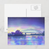 Sydney Harbour Paarse Sunset Cityscape Painting Briefkaart (Voorkant / Achterkant)