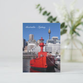 Sydney Harbour, Red Boat, vakantie Australië Briefkaart (Staand voorkant)