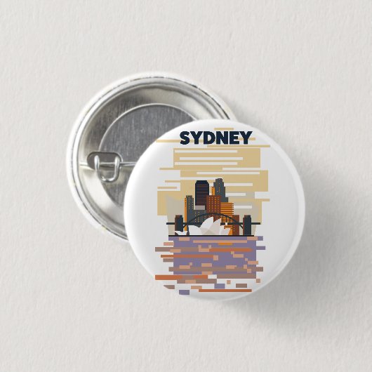 Sydney Harbour Ronde Button 3,2 Cm (Voorkant /achterkant)