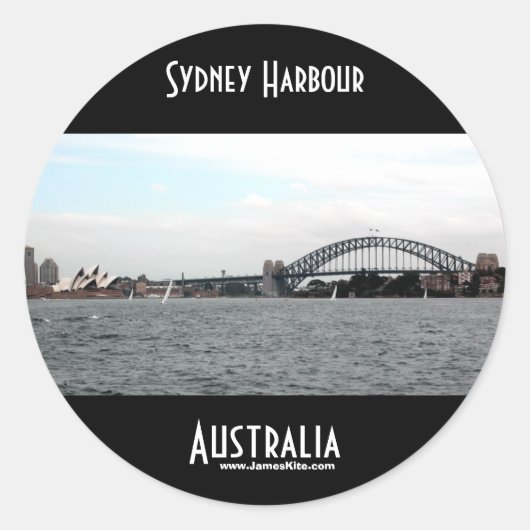 Sydney Harbour Ronde Sticker (Voorkant)