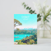 Sydney Harbour Skyline uitzicht Mosman Briefkaart (Staand voorkant)