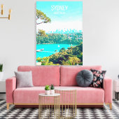 Sydney Harbour Skyline uitzicht Mosman Canvas Afdruk (Insitu (Woonkamer))