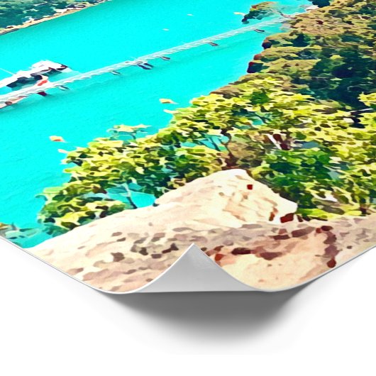 Sydney Harbour Skyline uitzicht Mosman Poster (Hoek)