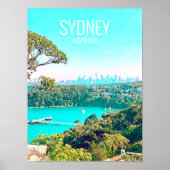 Sydney Harbour Skyline uitzicht Mosman Poster (Voorkant)