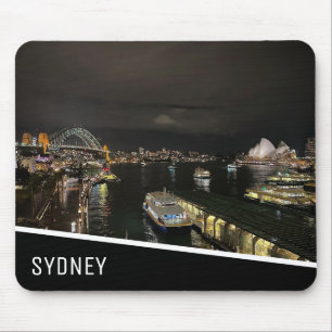 Sydney Harbour van Night, Australië, Black Muismat