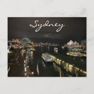 Sydney Harbour van Night, Australië, Foto Briefkaart