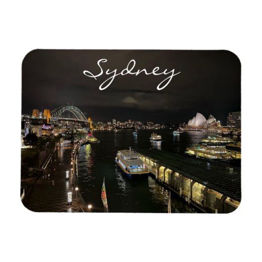 Sydney Harbour van Night, Australië, Foto Magneet (Horizontaal)