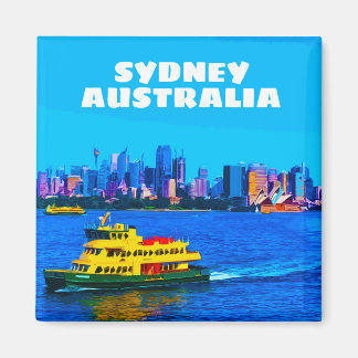 Sydney Harbour Vintage Travel Art Magent Magneet