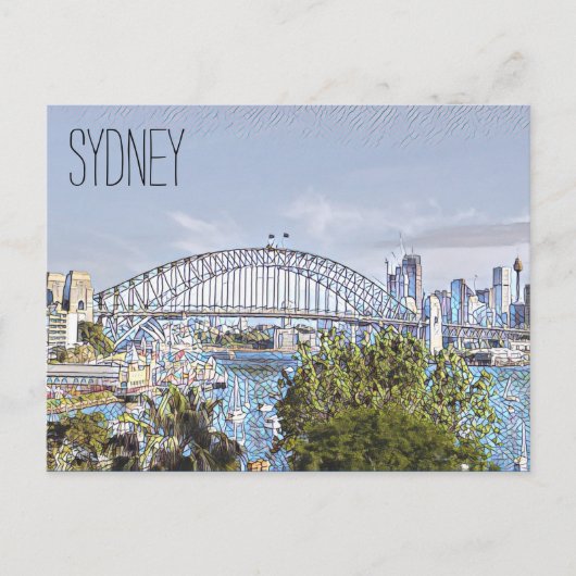 sydney-haven gestileerd briefkaart (Voorkant)