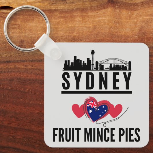 Sydney houdt van fruit gehakt taarten stadsbeeld sleutelhanger (Voorkant)