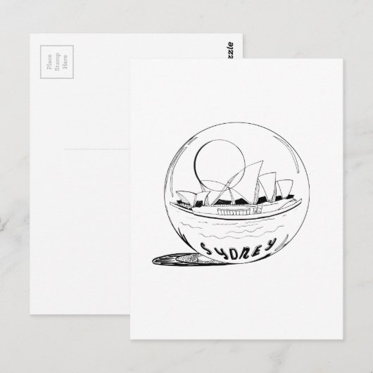 Sydney in een glazen wereldbol briefkaart (Voorkant / Achterkant)