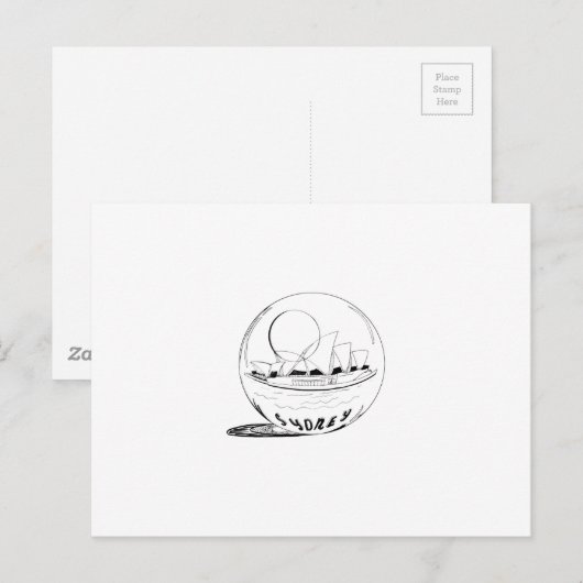 Sydney in een glazen wereldbol briefkaart (Voorkant / Achterkant)