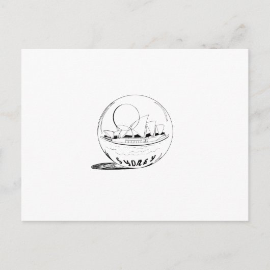 Sydney in een glazen wereldbol briefkaart (Voorkant)