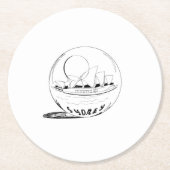 Sydney in een glazen wereldbol ronde kartonnen onderzetter (Voorkant)