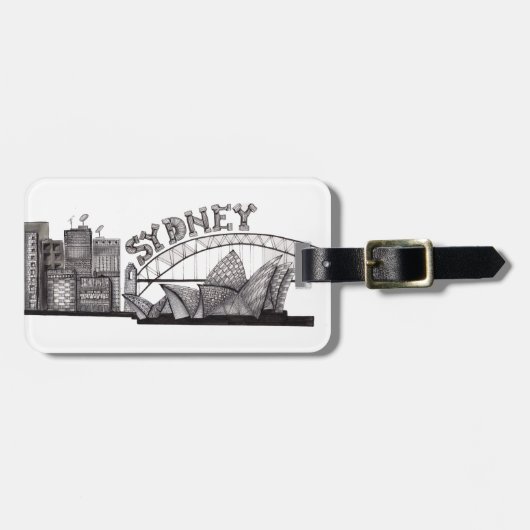 Sydney in tangens bagagelabel (Voorkant horizontaal)