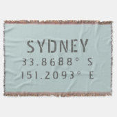 Sydney Latitude en Lengtegraad Deken (Voorkant)