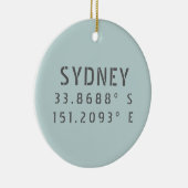 Sydney Latitude Longitude Keramisch Ornament (Rechts)