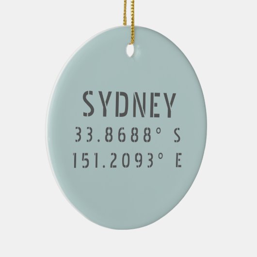 Sydney Latitude Longitude Keramisch Ornament (Rechts)