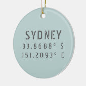 Sydney Latitude Longitude Keramisch Ornament (Links)