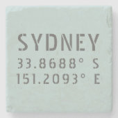 Sydney Latitude Longitude Stenen Onderzetter (Voorkant)