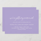 Sydney Lavender Modern Wedding Kaart (Voorkant / Achterkant)