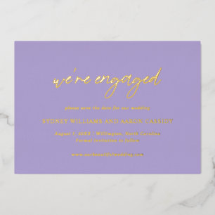 Sydney Lavender Modern Wedding Save the Date Folie Uitnodiging