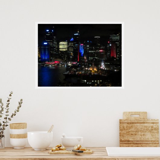 sydney levendige lichten poster (Keuken)