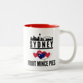 Sydney Liefde Fruit Mince Pies Cityscape Tweekleurige Koffiemok